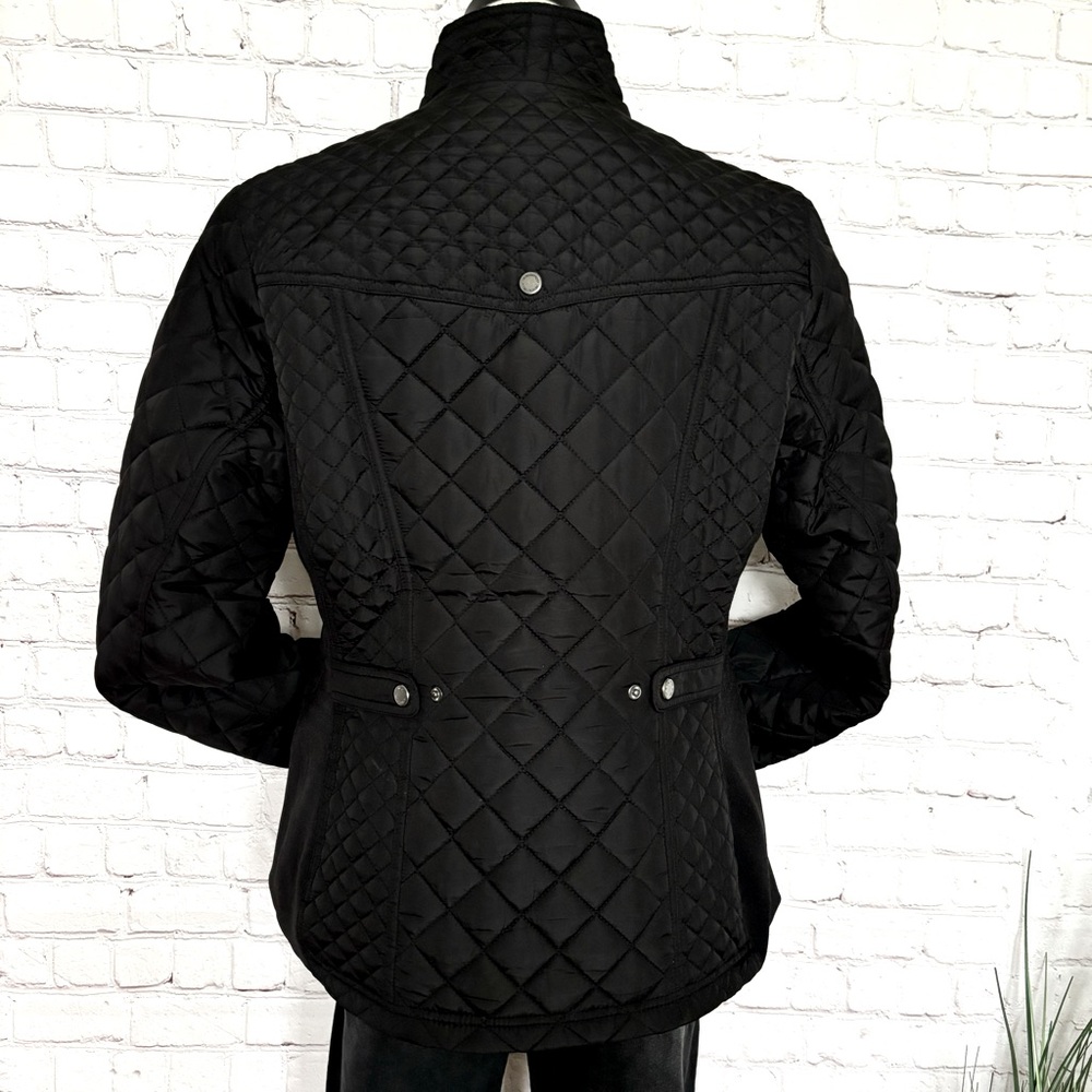WEATHERPROOF Black Quilted Jacket with Side Stretch Panels--M - Picture 8 of 16